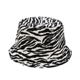 thumbnail image 5 of CoCopeanut Topi Nelayan Katun Uniseks Gaya Korea Jepang Pola Zebra Topi Bucket Panama Tahan Matahari Musim Panas Luar Ruangan Mode Muda Baru, 5 of 6
