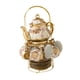 thumbnail image 5 of Juego de té de para 6 tazas y platillos nórdicos (20 piezas) de cerámica para cualquier ocasión, fiesta de té de cumpleaños en casa, 5 of 8