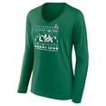 thumbnail image 2 of Women's Fanatics  Kelly Green Philadelphia Eagles Super Bowl LIX Champions Retro Logo Long Sleeve V-Neck T-Shirt, 2 of 3