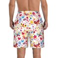 thumbnail image 3 of KLL Cute Butterfly Flowers Men's Casual Summer Beach Shorts Hawaiian Shorts with Pockets-Medium, 3 of 5