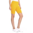 thumbnail image 3 of Women's High Waist Cotton Stretch Solid Casual Active Biker Short Pants, 3 of 6