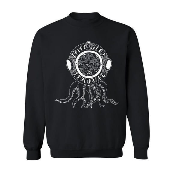 Diving Helmet Octopus Sweatshirt Men -Image by Shutterstock, Male XX-Large