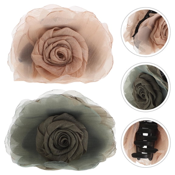 WRITWAA 2pcs Flowers Hair Clips Floral Hair Accessories for Women Different Events