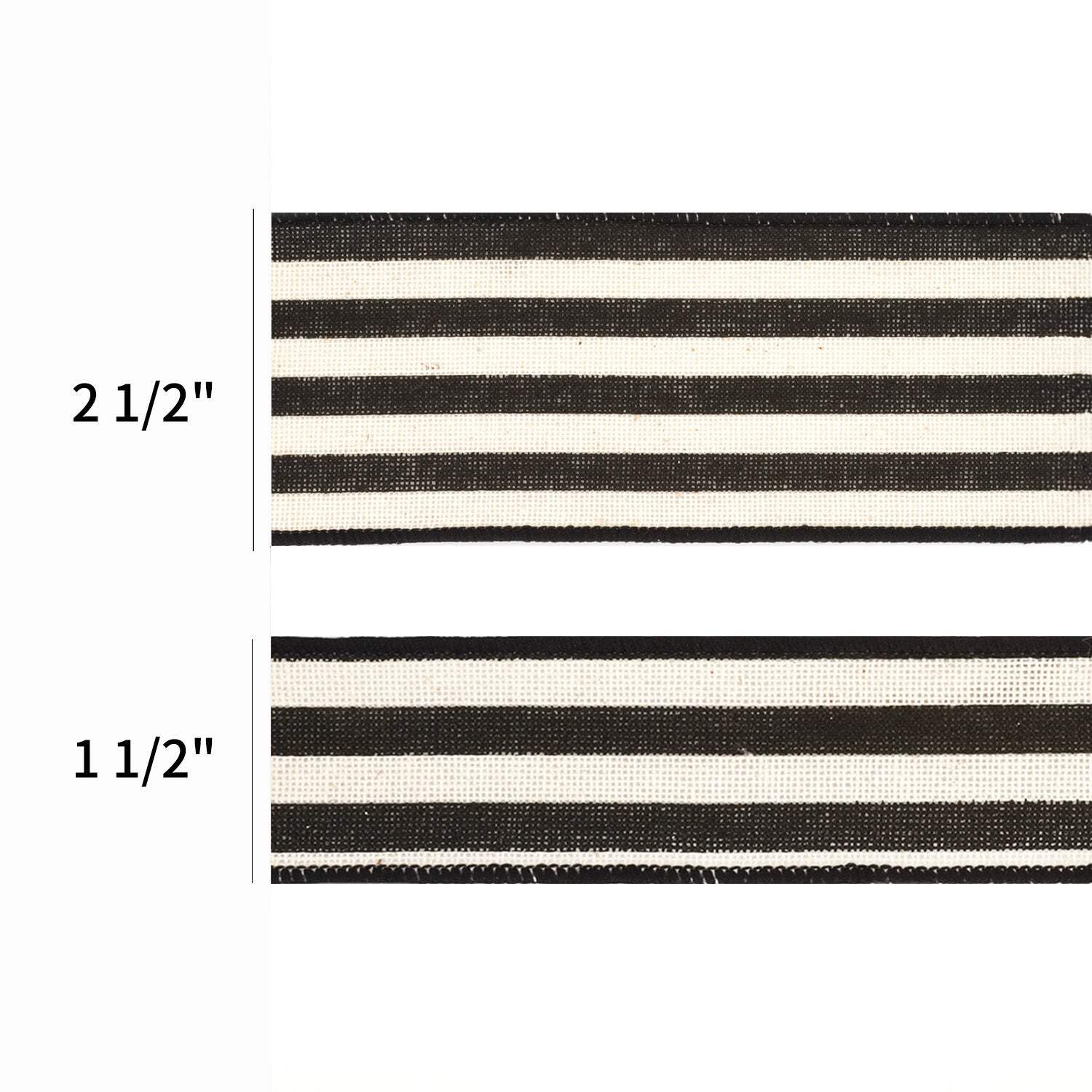 LaRibbons 2 1/2" Wired Ribbon | "Striped" Black/White | 10 Yard Roll