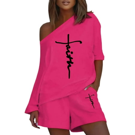 

Bomotoo Women Baggy Loungwear Tops And Shorts Mini Pants With Pockets Pjs Daily Wear Elastic Waist Short Trousers Irregular Sleeve Pajamas