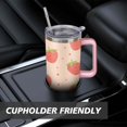 thumbnail image 7 of 40 OZ Tumbler with Handle Insulated Coffee Mug Strawberry Stainless Steel Cup for Cafe Drinks Beverage Liquid Cocktail Ideal Gift for Women Daughter Mom, 7 of 7
