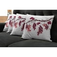 thumbnail image 2 of Ambesonne Fruit Throw Pillow Cover 4 Pack, Vine Colors Grape Branch Art, 24", Dark Fuchsia and Dark Mauve, 2 of 6