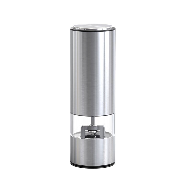 Molinillo Eléctrico De Sal Y Pimienta Molinillo Automático De Acero Inoxidable Cepillado Molinillo Por Batería Con Engranaje Ajustable Para Sal, Pimienta, Especias, Hierbas Secas Yuarrent HA015943-00
