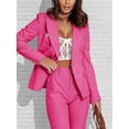 thumbnail image 5 of Women'S Two Piece Suits - Business Blazer Pants Suit Set, Professional Work Outfit for Office Rose Red M, 5 of 8