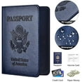 thumbnail image 4 of Passport and Vaccine Card Holder Combo, Passport Holder with Vaccine Card Slot, Passport Wallet, Passport Cover, Passport Case, Passport Holder for Women and Men(AB-Dark blue), 4 of 6