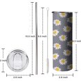 thumbnail image 4 of Daisy Gifts for Women Girl - Daisy Flowers Tumblers - Cute Skinny Tumbler 20 OZ with Lid and Straw for Birthday Gifts for Women, Friends Female, 4 of 6