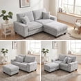 thumbnail image 7 of Poshby Storage Ottoman Coffee Table with Chenille Material, Solid Wood Leg for Living Room, Light Gray, 7 of 7