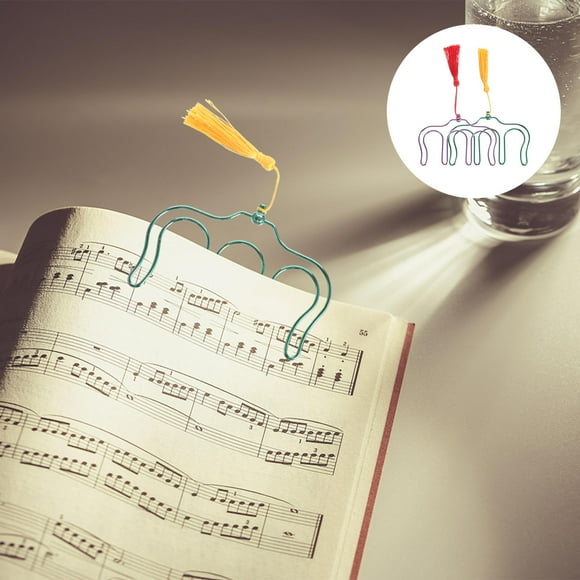 Minkissy 2Pcs Paper Clip Bookmark Stainless Steel Clip Page Holder