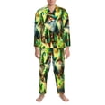 thumbnail image 3 of Balery st. patrick’s day gnomes Pijama para Hombre de Dos Piezas con Manga Larga, Conjunto de Dormir y Descanso Suave con Bolsillos-Large, 3 of 6