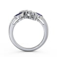 thumbnail image 3 of 0.80 Ct Pear Cut Natural Blue Sapphire Diamond Shiny Eternity Band for Women 14K White Gold Size 6.5, 3 of 7
