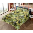 thumbnail image 4 of Ambesonne Jungle Boho Fitted & Flat Sheet with Shams 4 Pcs Set, Leafy Scene Neutral Art, King, Yellow Green Apple Green, 4 of 5