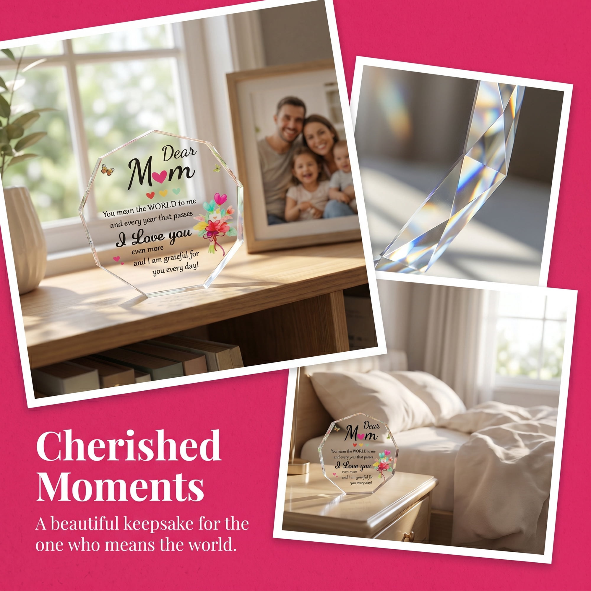 Unique Bargains Acrylic Heart Desk Sign Gift Keepsake Plaque for Friend 10"L x 10"W x 1"H