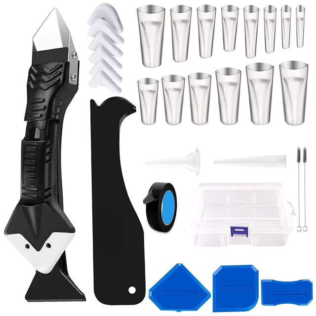 Caulking Finisher Kit, Tungsten Carbide For Durability And Precision, Boron Steel Cutting Design For Versatile Applications, 32 Pieces Multicolor Set For Comprehensive Home Repair