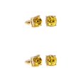 thumbnail image 1 of Qarigey Pendientes de tuerca colgantes de patrón corto, pendientes de fiesta, decoraciones de dama de aniversario, pendientes sencillos, de joyas de Amarillo 2piezas Qarigey CBP305102, 1 of 5