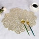 thumbnail image 2 of Juego de cuatro manteles individuales metalizados en coral y dorado., 2 of 5