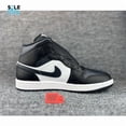 thumbnail image 2 of N I-K-E A i r-Jor-dan 1 Mid Black Off Noir White Men's Shoes DQ8426-010, 2 of 6