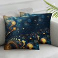 thumbnail image 3 of Acheng Gold and Blue Abstract Art Short Plush Pillowcase Set of 2 White, 3 of 7