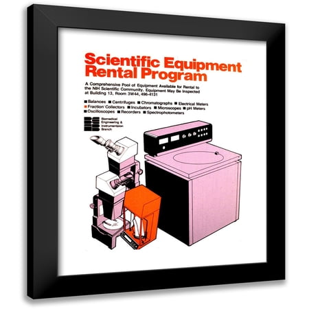 National Institutes of Health 12x14 Black Modern Framed Museum Art Print Titled - Scientific Equipment Rental Program