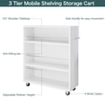 thumbnail image 4 of Wonline Modern Slim Storage Rolling Cart with 3-Tier Adjustable Shelving Organizer for Kitchen,Bathroom,Laundry Room(White), 4 of 9