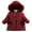 Red 2, variant on FAIWAD Toddler Girls Hooded Heavyweight Jacket Winter Warm Fleece Lined Zip Up Windproof Outwear Coat