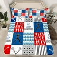 thumbnail image 2 of Castle Fairy Sport Lacrosse 3pcs Twin Sheet Sets for Teens,Blue Red Twin Fitted Sheet,Geometric Plaid Breathable Flat Sheet,Luxury Bedroom Decor, 2 of 7