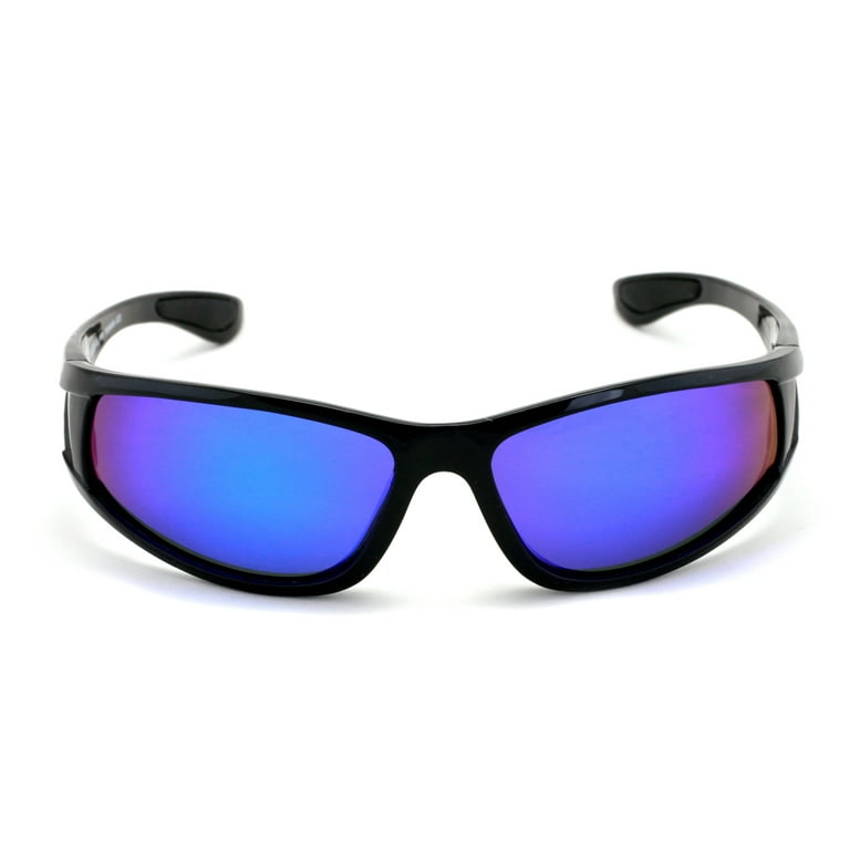 V.W.E. Polycarbonate Polarized Fishing Riding Sunglasses for Men Women - Wrap Around Shielded Shade, adult Unisex, Size: One size, Blue