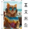 thumbnail image 4 of Letreros metálicos de hojalata con adorable gatito naranja cantando, decoración de pared de 8 x 12 pulgadas, 4 of 8