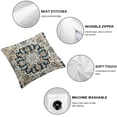 thumbnail image 4 of SHANXI  Blue and Teal Ethnic Design Outdoor Decorative Throw Pillows for Couch, Carpet Pattern Decor Cushion Cover 24x24in, 4 of 5