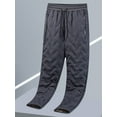 thumbnail image 6 of Men's Thermal Winter Pants with Lining - Heavy-Duty Thickened Trousers, Elastic Waist & Pockets, Belt Compatible (No-Stretch Fit) for Skiing, Snowboarding, Outdoor Activities - Hand Washable Fabric, 6 of 8