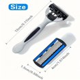 thumbnail image 3 of HAOAN 24 Stainless Steel 6 Blade Shaving Razor for Men Beard Mustache- Replaceable Cartridges Blades+ 2 Non-slip Handles- Disposable Reusable Manual Safety Razor Blade, 3 of 7