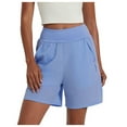 thumbnail image 2 of Conairie Workout Shorts for Women Casual Loose Quick Dry Elastic High Waisted Gym Shorts Lightweight Summer Lounge Shorts with Pockets Blue L, 2 of 9