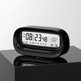 thumbnail image 4 of Cateissary Reloj digital LCD Termómetro Mesita de noche Calendario Estación meteorológica Alarma Hotel Funciona con pilas Relojes silenciosos Negro Cocina y Comedor Negro Cateissary HA010815-01B, 4 of 6