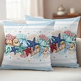 thumbnail image 2 of Sky Blue Ocean Starfish Outdoor Pillow Covers 18x18 Set of 2,Waterproof Patio Throw Pillowcase Protectors,Summer Coastal Coral Conch Decorative Pillow Shams Cushion Covers for Seat Bed Couch Sofa, 2 of 8