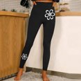 thumbnail image 3 of Gibobby Pantalones térmicos para mujer Pantalones de yoga deportivos apretados de moda casual para mujer Leggings con estampado de flores(Blanco,M), 3 of 4
