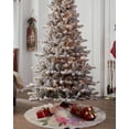 thumbnail image 4 of Pink Christmas Christmas Tree Skirt 48 Inches Large Christmas Skirt Tree, Pink Santa Winter Snowflake Botanical Rustic Burlap Tree Skirt Christmas Decorations for Fireplace Party Indoor Outdoor, 4 of 7