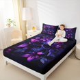 thumbnail image 4 of Manfei Gothic Skull Bed Sheets,Spooky Halloween King Sheets,Romantic Purple Flower Sheet Set For Girl Boys,Luxury Bedroom Decor,4 Pieces, 4 of 7