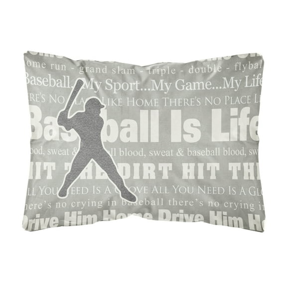 Carolines Treasures SB3078PW1216 Baseball is Life   Canvas Fabric Decorative Pillow  12H x16W multicolor