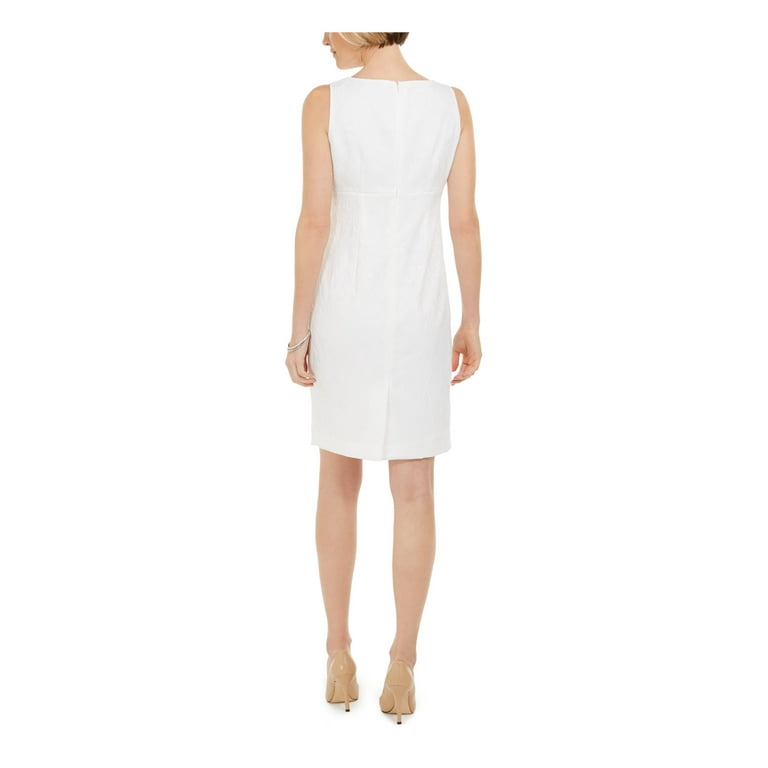 White sheath outlet dress with jacket