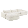 thumbnail image 2 of Modern Convertible L-Shaped Sectional Sofa, Chenille Upholstered Fully Compressed Modular Couch With Movable Ottoman for Living Room Apartment Office, 2 of 18