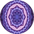 thumbnail image 1 of Ahgly Company Indoor Round Patterned Indigo Purple Area Rugs, 7' Round, 1 of 6
