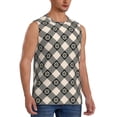 thumbnail image 2 of Pofeuu Daisy Plaid Black Print Men's Muscle T-Shirt, Sleeveless, Muscle Tank, Classic Muscle Tee Top For Men Casual Sleeveless Muscle T-Shirt Trendy Clothes-XX-Large, 2 of 7