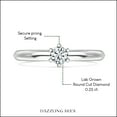 thumbnail image 2 of Dazzlingrock Collection 0.25 Carat Round Lab Grown White Diamond 6 Prong Classic Solitaire Engagement Ring for Women in 14K Solid White Gold Size 9, 2 of 6