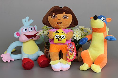 4pcs/set Dora Girl & Boots Monkey & Swiper Fox & Go Diego Go Cartoon Plush Soft 
