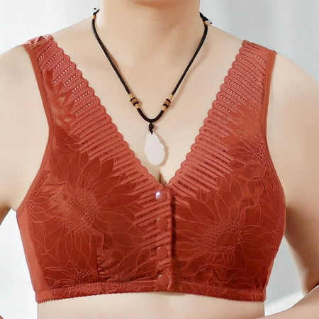 Mgmyaa Bras for Women Wireless Large Size Pull Together Bra Comfort Underwear