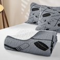 thumbnail image 4 of Erosebridal Sport Hockey Stick Quilt Full for Boys Men, Cartoon Puck Print Full Bedspread Sets, 3 Pieces, 4 of 7